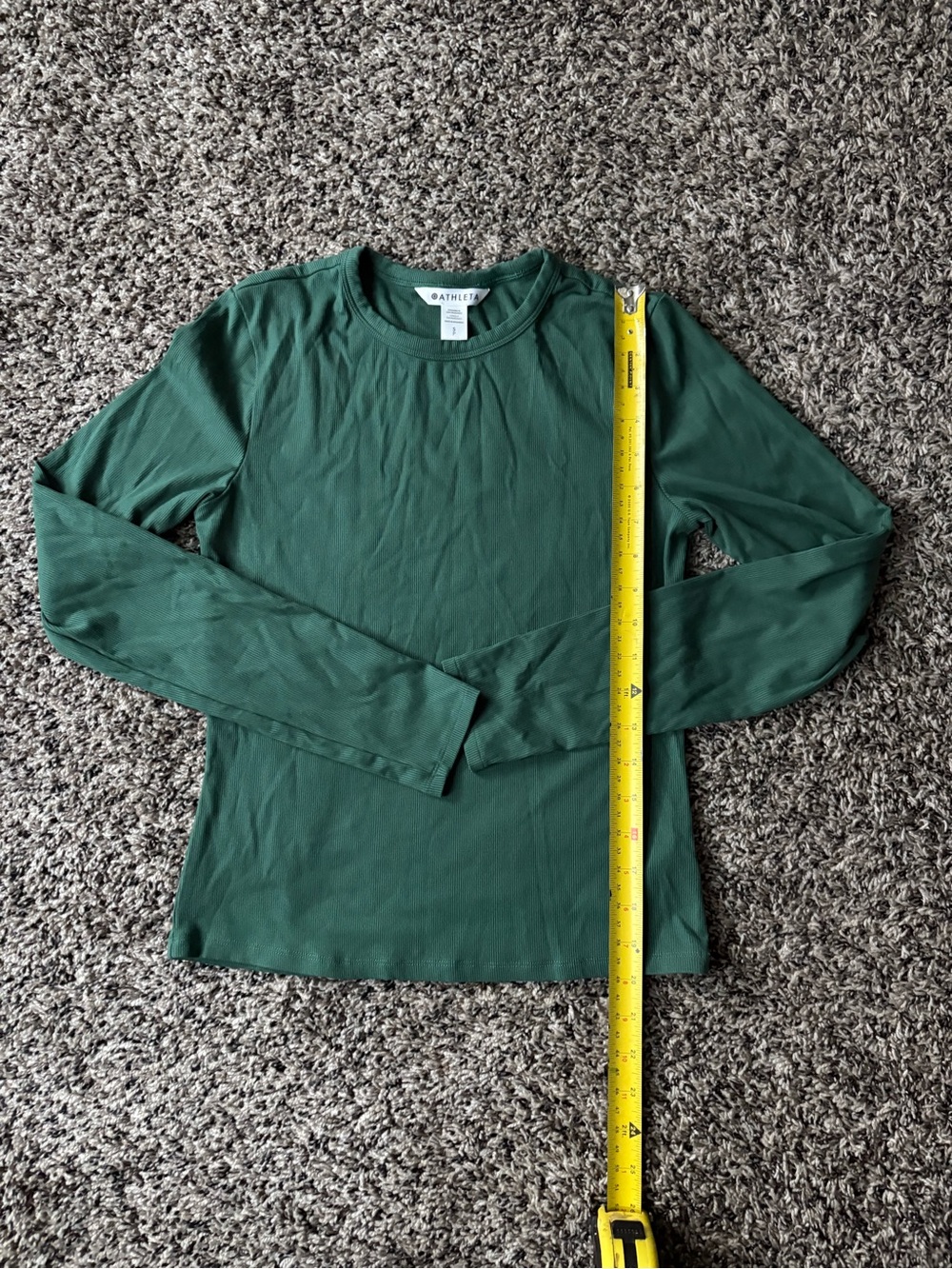 Athleta Deep Green Long Sleeve Crew Tee